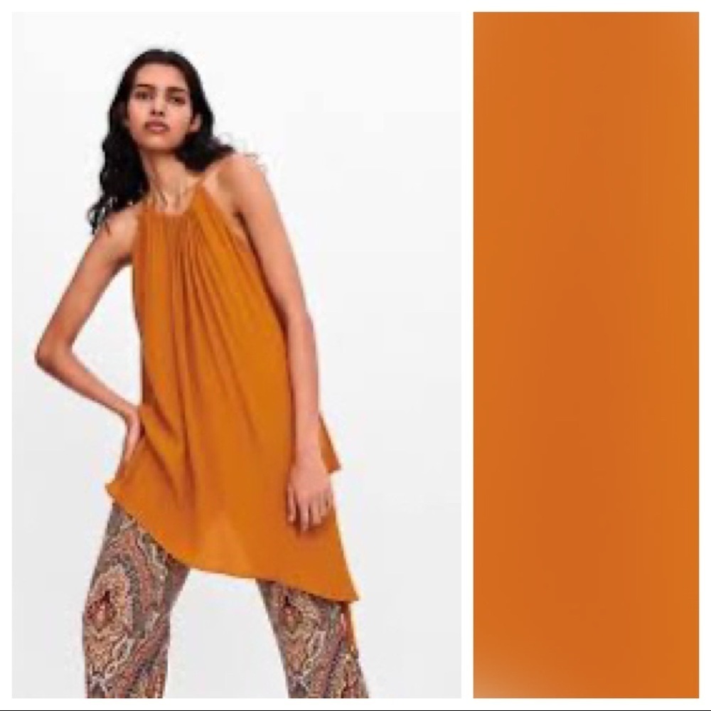 NWT. Zara Orange Halter Neck Top Size XS, S.
